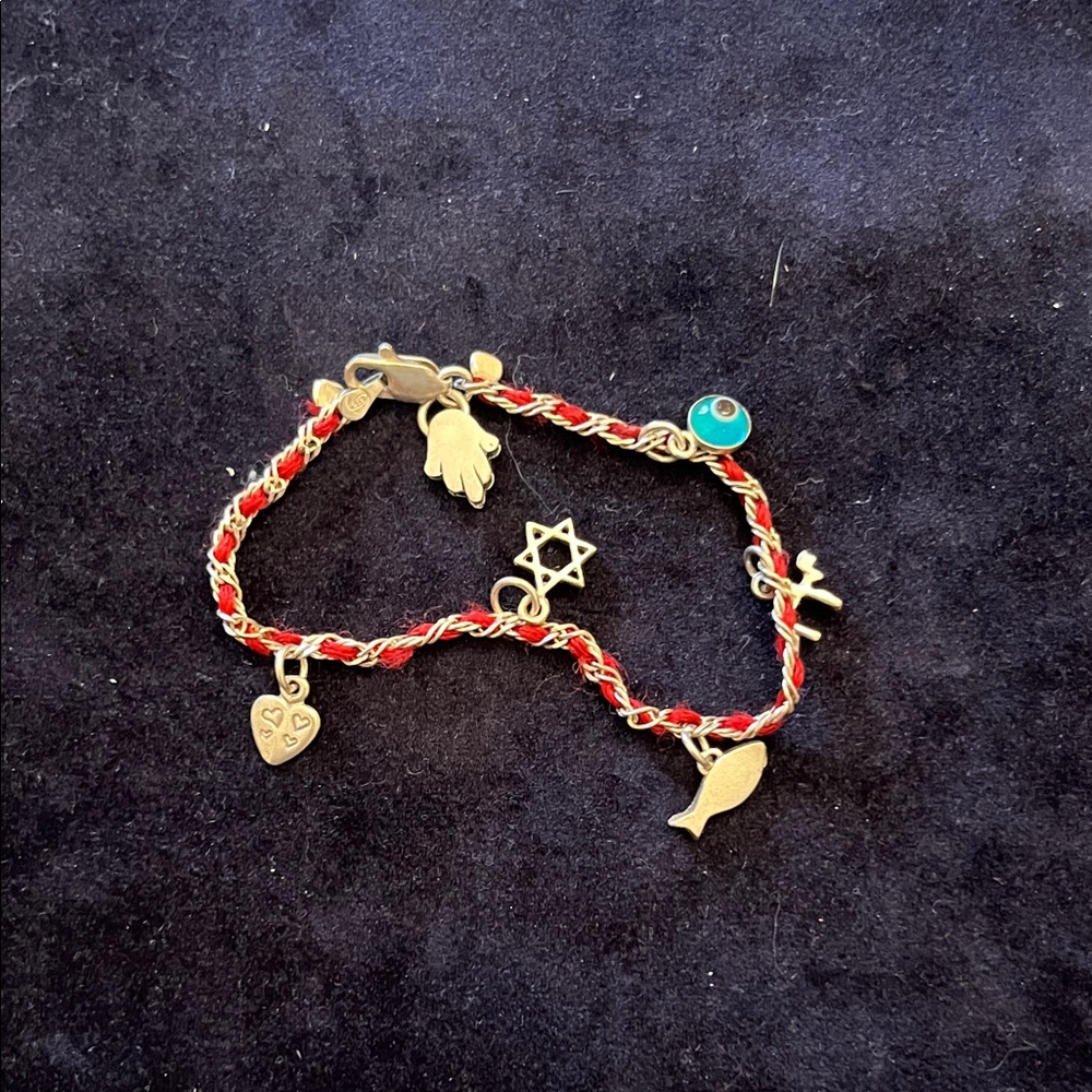 Red and Gold Charm Bracelet
